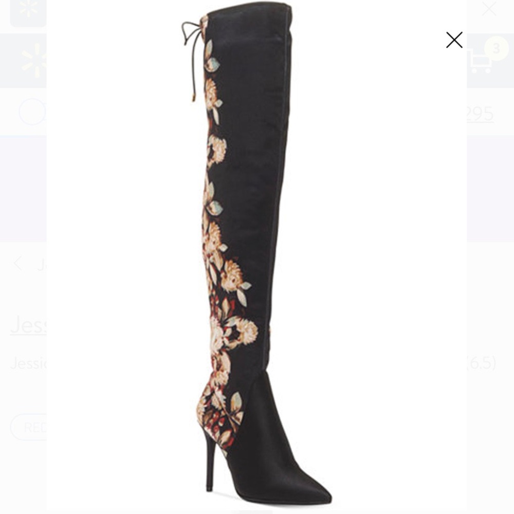 Jessica Simpson Dark Multi floral boots Knee high